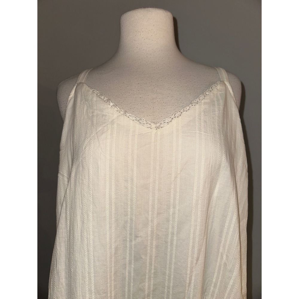 R1 Torrid Size 1 Ivory Lace Trim Cami Slip Dress Boho Layering Flowy Neutral - Picture 4 of 7